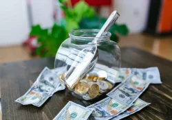 Money on table