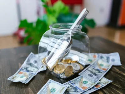 Money on table