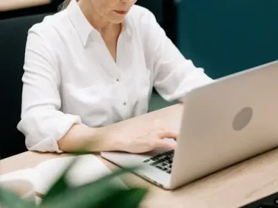 Retired person working